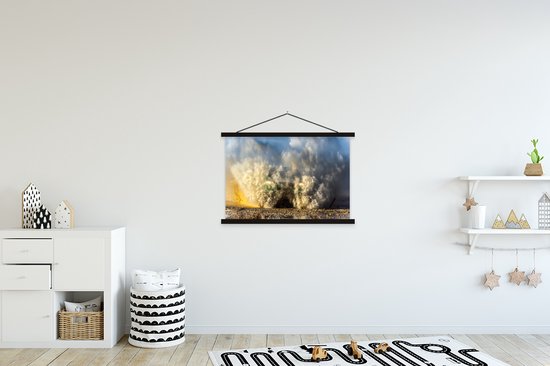 Affiche scolaire - Voiture de course - Course - Tissu - 90x60 cm - Lattes noires