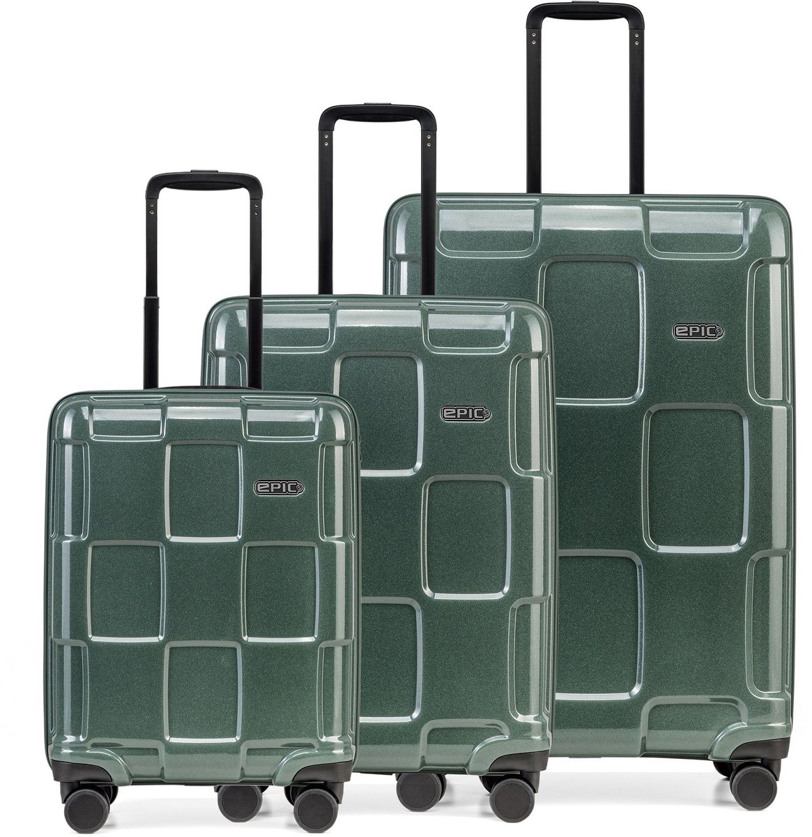 Epic Crate Reflex 4-Wiel Kofferset 3st. - Harde bagage - TSA slot - emeraldgreen1