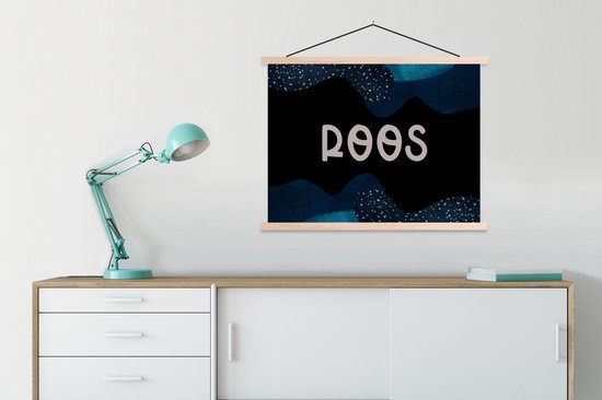 Porte-affiche avec affiche - Affiche scolaire - Rose - Pastel - Fille - 60x45 cm - Lattes vierges