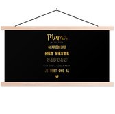 Porte-affiche avec affiche - Affiche scolaire - Maman tu nous as déjà - Maman - Citations - Proverbes - 150x75 cm - lattes vierges