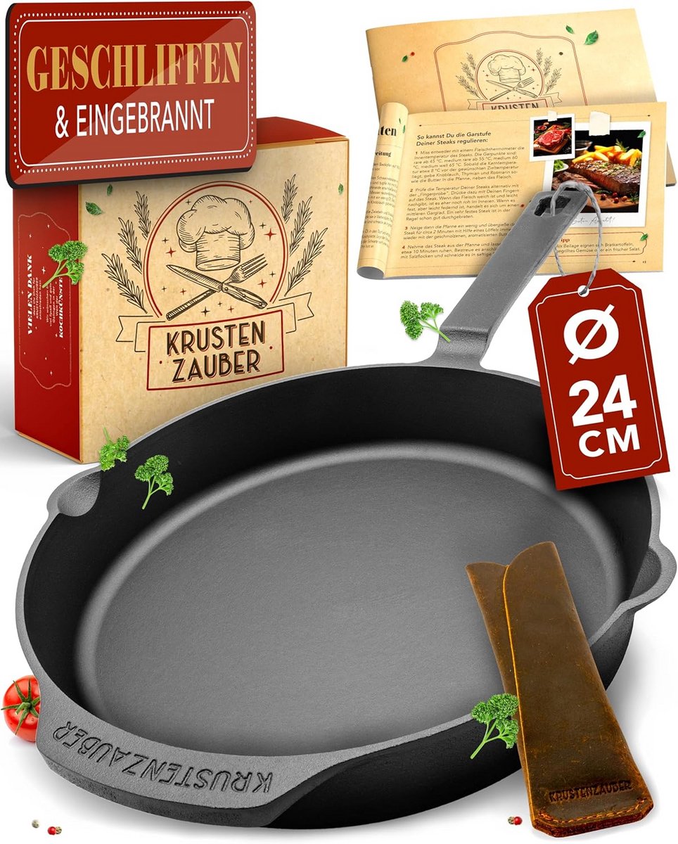 Gietijzeren Grillpan voor Perfecte Bereiding van Vlees en Groenten
