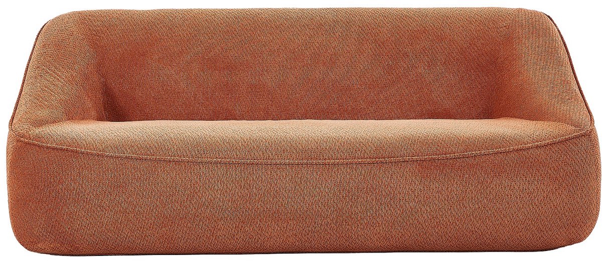 Vente-unique Driezitsbank in terracotta textuurstof KIREBA