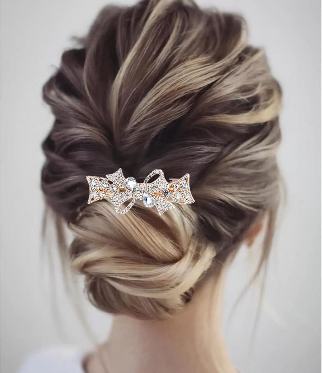 Elegant Bruidshaarspeld met Kristal en Strass voor Feestelijke Gelegenheden