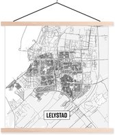 Plan de ville Lelystad affiche textielposter lattes vierges - Carte 40x40 cm - Tirage photo sur plaque scolaire (décoration murale salon / chambre)