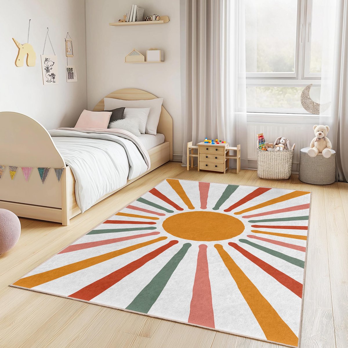 Mila Home - Kindertapijt Rechthoek - Vloerkleed Kinderkamer Tapijt - Speeltapijt - Wasbaar - Antislip - OEKO-TEX Gecertificeerd - 581 4