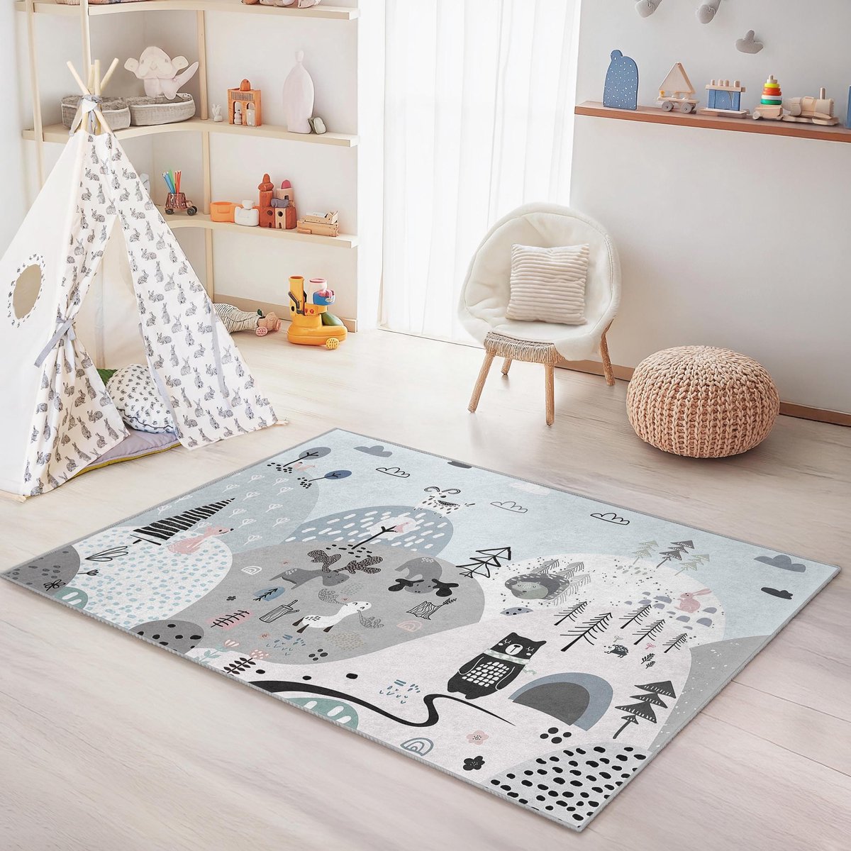 Mila Home - Kindertapijt Rechthoek - Vloerkleed Kinderkamer Tapijt - Speeltapijt - Wasbaar - Antislip - OEKO-TEX Gecertificeerd - 346 2