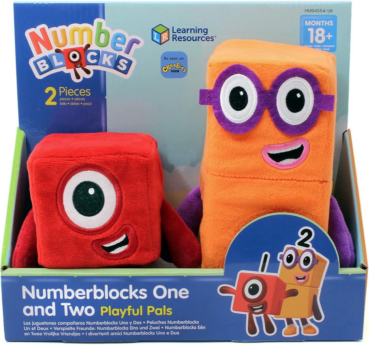 Numberblocks Knuffel: Figuren Een en Twee, Zacht Pluche Speelgoed voor Peuters