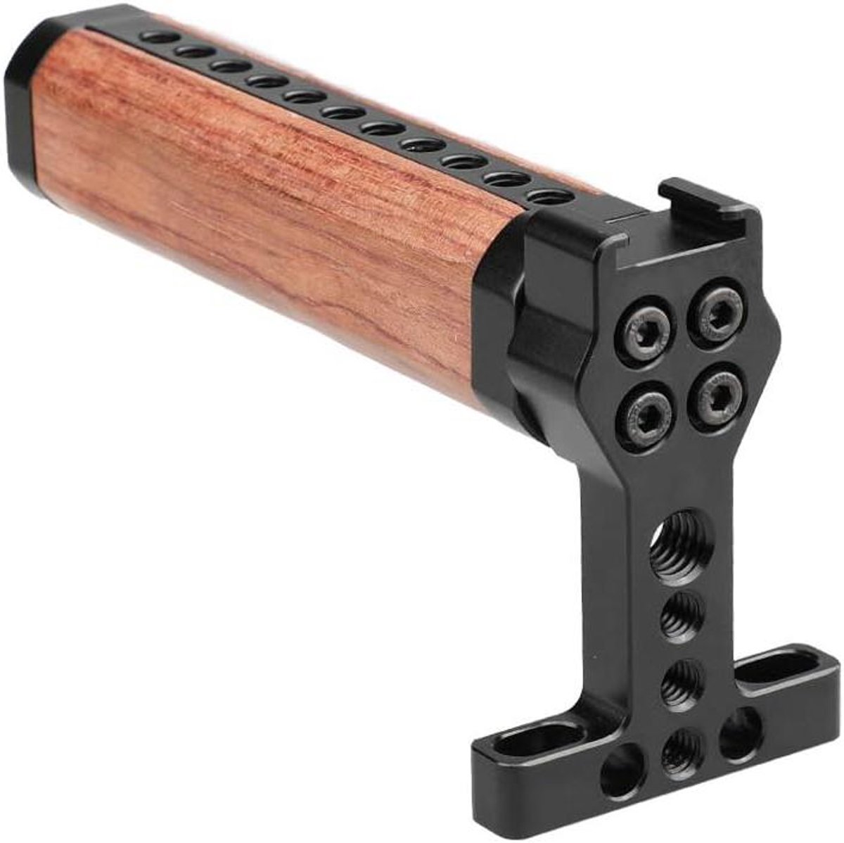 VVGoods - Handvat met houten grip voor camera kooi met topkaas design.