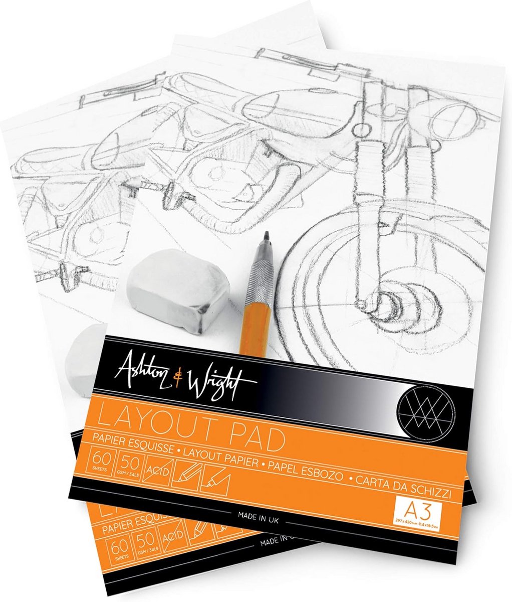 5x A3 Semi-Transparant Layout Papier Blok - 60 Vel - 50gsm - Zuurvrij
