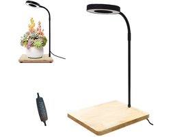 LED-waterplantenlamp - Aquariumpaneellamp - Miniatuurplantenlamp - Bonsai-accessoires - USB-voeding - Driekleurige wijzerplaat - 10W - Geschikt voor het decoreren van aquaria, landschapsarchitectuur en kamerdecoratie - Houtkleur, zwart
