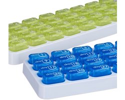 Doodadeals® Set van 2 Pillendoos Maand - 31 Dagen - Medicijndoosje Maand - Pillendoosje - Blauw en Groen - 3,5 x 28,5 x 10 cm