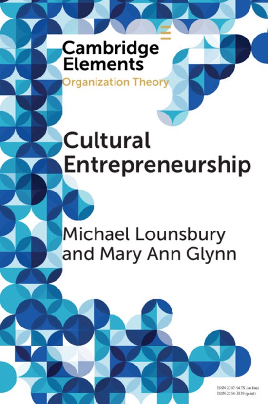 Elements in Organization Theory- Cultural Entrepreneurship - cover