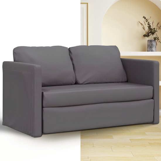 Canapé lit - Dépliant - Fauteuil couchage - Lit d'appoint - Canapé lit - Fauteuil couchage - Lit pliant - 2 personnes - Très confortable - Grijs