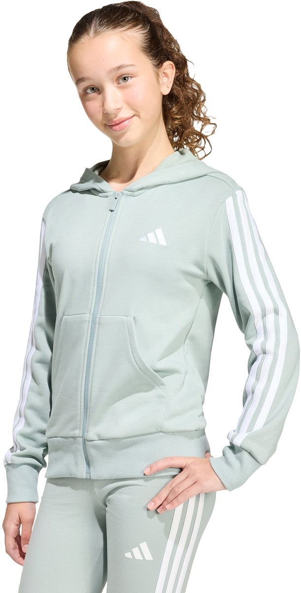 Adidas Sportswear Essentials Hoodie Met Lange Ritssluiting Kinderen Groen