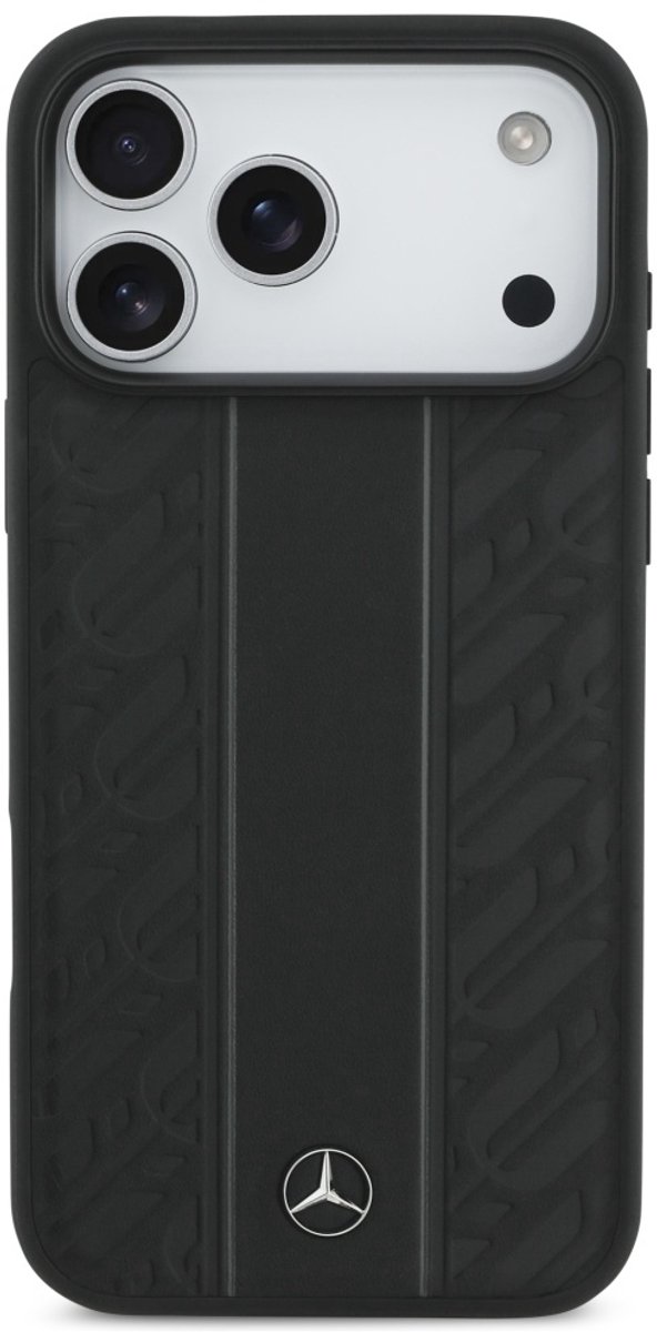 Mercedes-Benz Back Cover - iPhone 17 Pro Max - Zwart - Genuine Leather - Magsafe van Merkloos — afbeelding 2