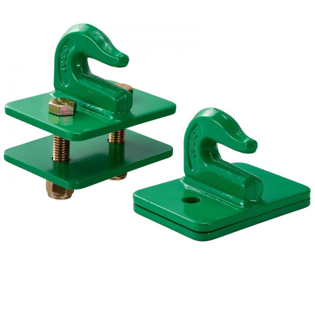 Tractorbak kettinghaak - Set van 2 met boutbevestiging - 9,5 mm - Klasse 70 staal - Met achterplaat - Max. breeksterkte 6804 kg