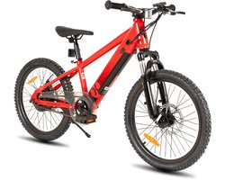 JOYSTAR Elektrische Fiets E-Bike – 20 Inch – Voor Kinderen/Tieners – 250W Motor – 1 Versnelling – Spaakwiel – Mechanische Schijfremmen – Rood
