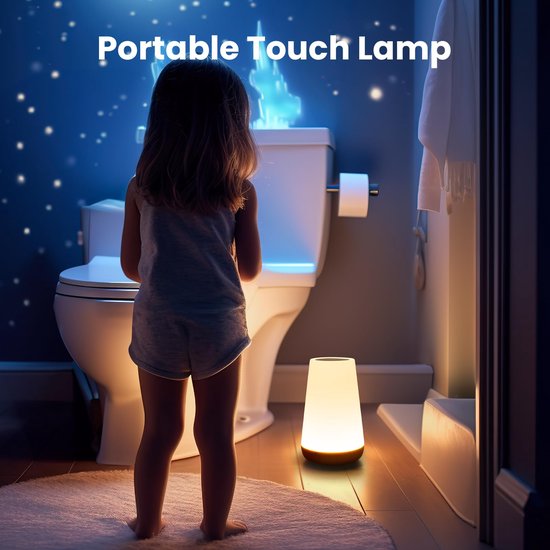 USB oplaadbare nachtlamp - Sfeerverlichting - Kindernachtlamp - Nachtlamp - 13 kleuren - LED-verlichting - Met afstandsbediening - Touchbediening - Sfeerverlichting - Geschikt voor slaapkamers, woonkamers en woonaccessoires - Wit van Merkloos — afbeelding 2