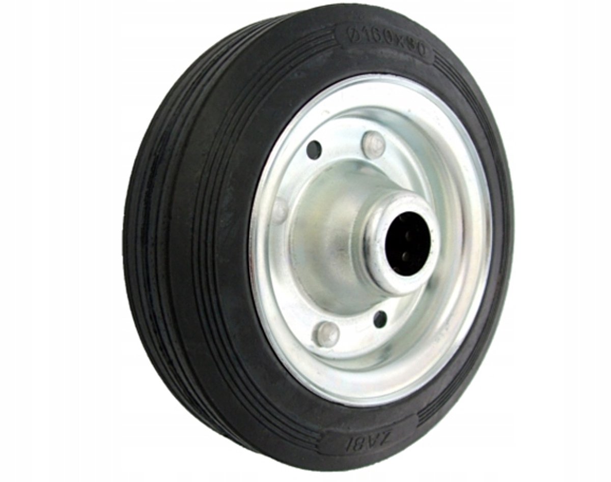 Metaal-rubber wiel 160mm voor karren, 150kg belastbaar