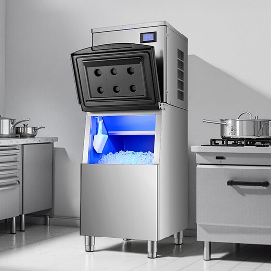 IJsblokjesmachine - Commerciële Bovenunit (Alleen Kop) - Capaciteit 181 kg per dag - Roestvrij Staal + PE-Kunststof - Slim Bedieningspaneel - Reiniging met Eén Knop - Voor Horeca van Merkloos — afbeelding 4