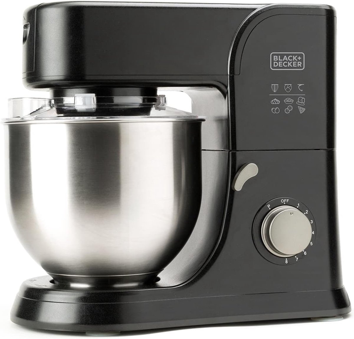 BLACK+DECKER - Keukenmachine 1000W - Keukenrobot - Foodprocessor - Keukenmixer RVS - 5.2L - Zwart
