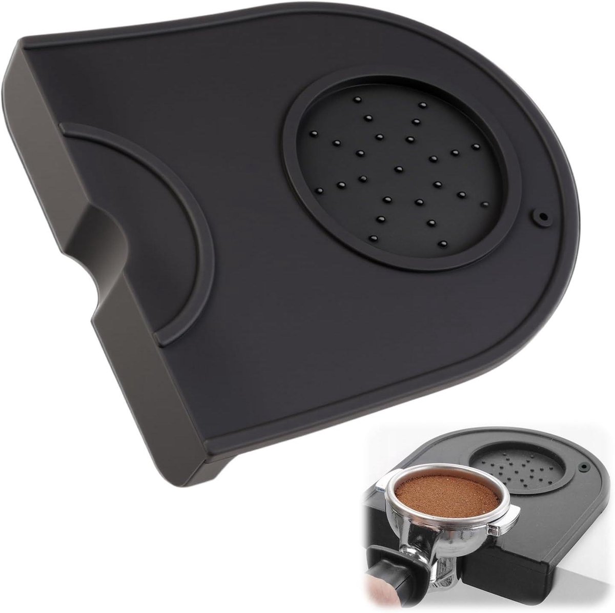 EGoods - Koffiestamper Mat 14 X 12.5 cm, Siliconen met Randbescherming Espresso Tampermat, Anti-Slip Tampermat, Beschermende Werkbank en Filter, Barista-Gereedschap, Keuken, Koffie.