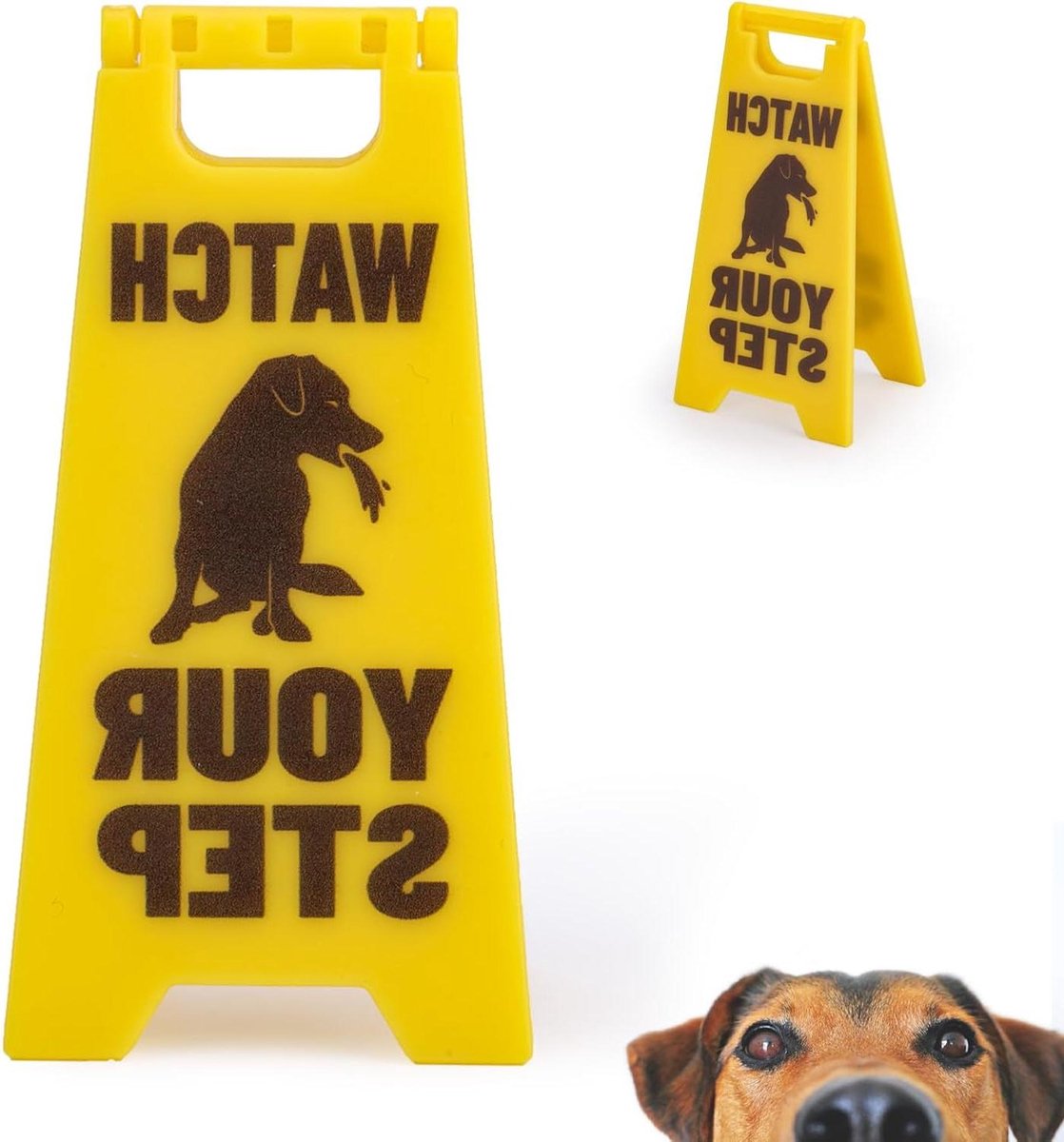 EGoods - Waarschuwingsbord voor huisdieren - Grappige decoratie - Hond en kat - 10cm - Leuk cadeau idee.