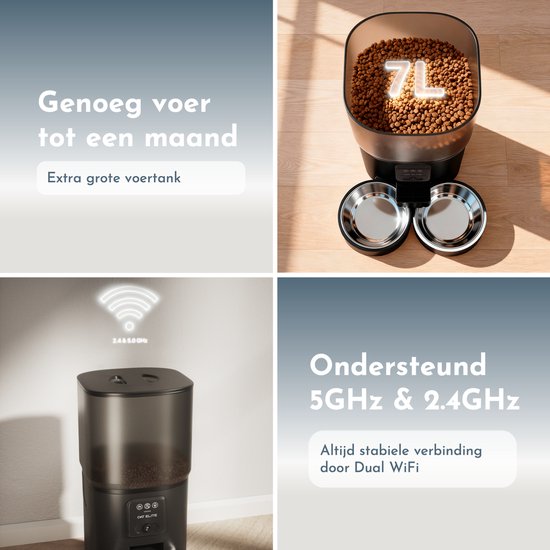 Invengo automatische kattenvoerbak met timer, 3 liter