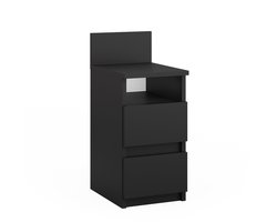 Vicco Monty Nachtkastje – 25 x 59.1 cm met 2 laden Zwart