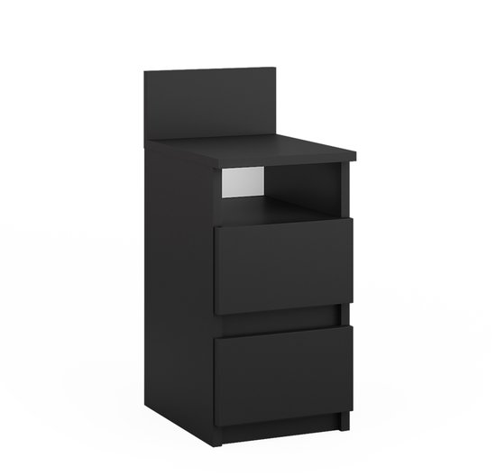 Vicco Monty Nachtkastje – 25 x 59.1 cm met 2 laden Zwart