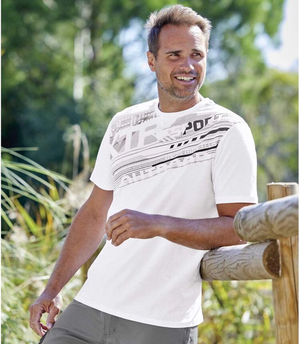 ATLAS FOR MEN - Set van 3 Graphic Sport T-shirts - Heren - Verkrijgbaar in grote maten - L