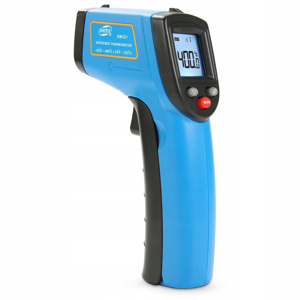 Benetech GM320S - Infrarood Thermometer Pyrometer - Meetbereik -50°C tot +400°C - Instelbare Emissiviteit