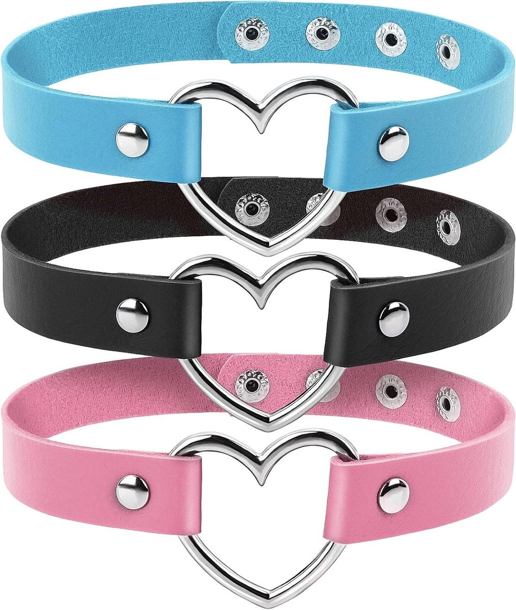 EGoods - Verstelbare Gothic Choker Ketting van Leer voor Vrouwen en Meisjes - Punk Kraag - Cosplay Accessoire.