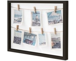 ST TRADİNG Fotocollage met klemmen en ophangkoorden - Zwarte wanddecoratie voor meerdere foto's