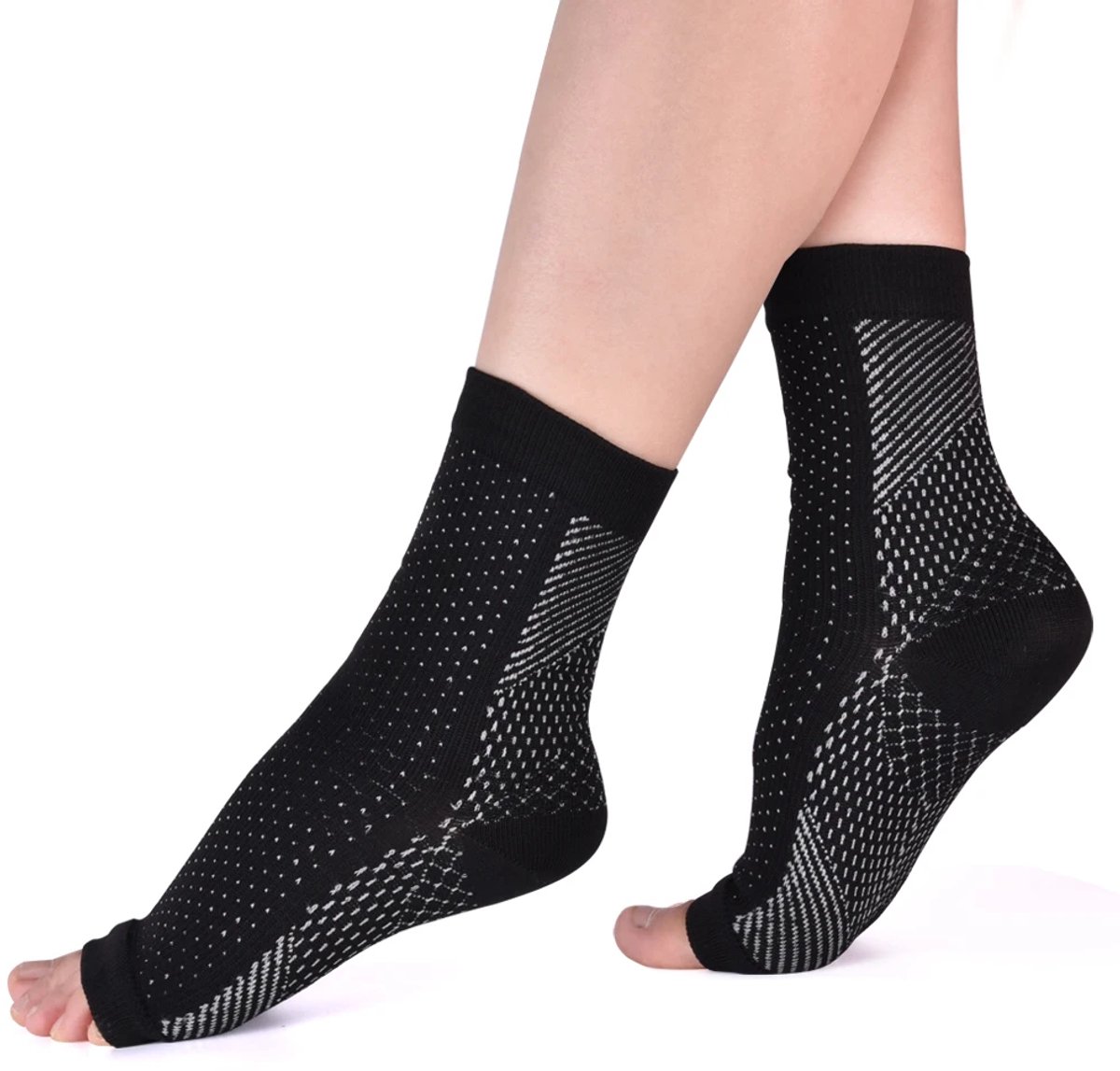 WizBay Premium Select® Compressie Sokken – Orthopedische Sport en Herstel Steunkousen – Enkelbrace en Voetondersteuning bij Hielspoor (Plantar Fasciitis) – Ademend, Elastisch & Vochtregulerend – Unisex – Nylon Spandex – FAGG Geregistreerd - XL 46-49