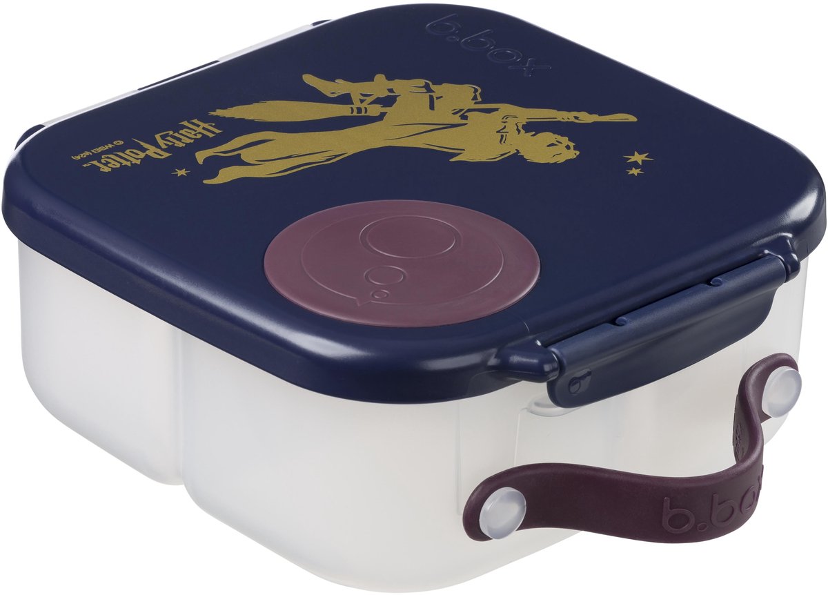 b.box Mini Lunchbox Harry Potter - Lekvrije lunchbox voor kinderen met 2 compartimenten - flexibele houder voor heel fruit - verwijderbare verdeler - gemakkelijk te openen clip - handvat - vaatwasmachinebestendig - BPA-vrij - 210 mm x 168 mm x 73 mm