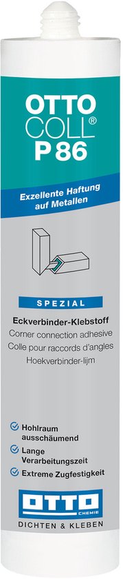 Ottocoll P86 polyurethaanlijm - 310 ml koker - translucide - 1K voor bouw en constructieverlijming