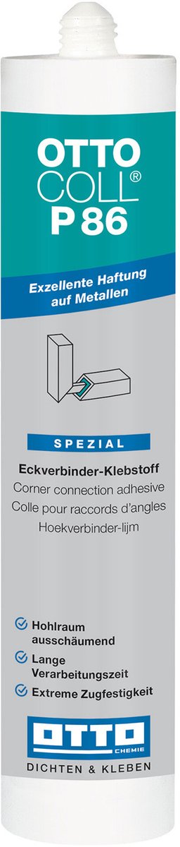 Ottocoll P86 polyurethaanlijm - 310 ml koker - translucide - 1K voor bouw en constructieverlijming
