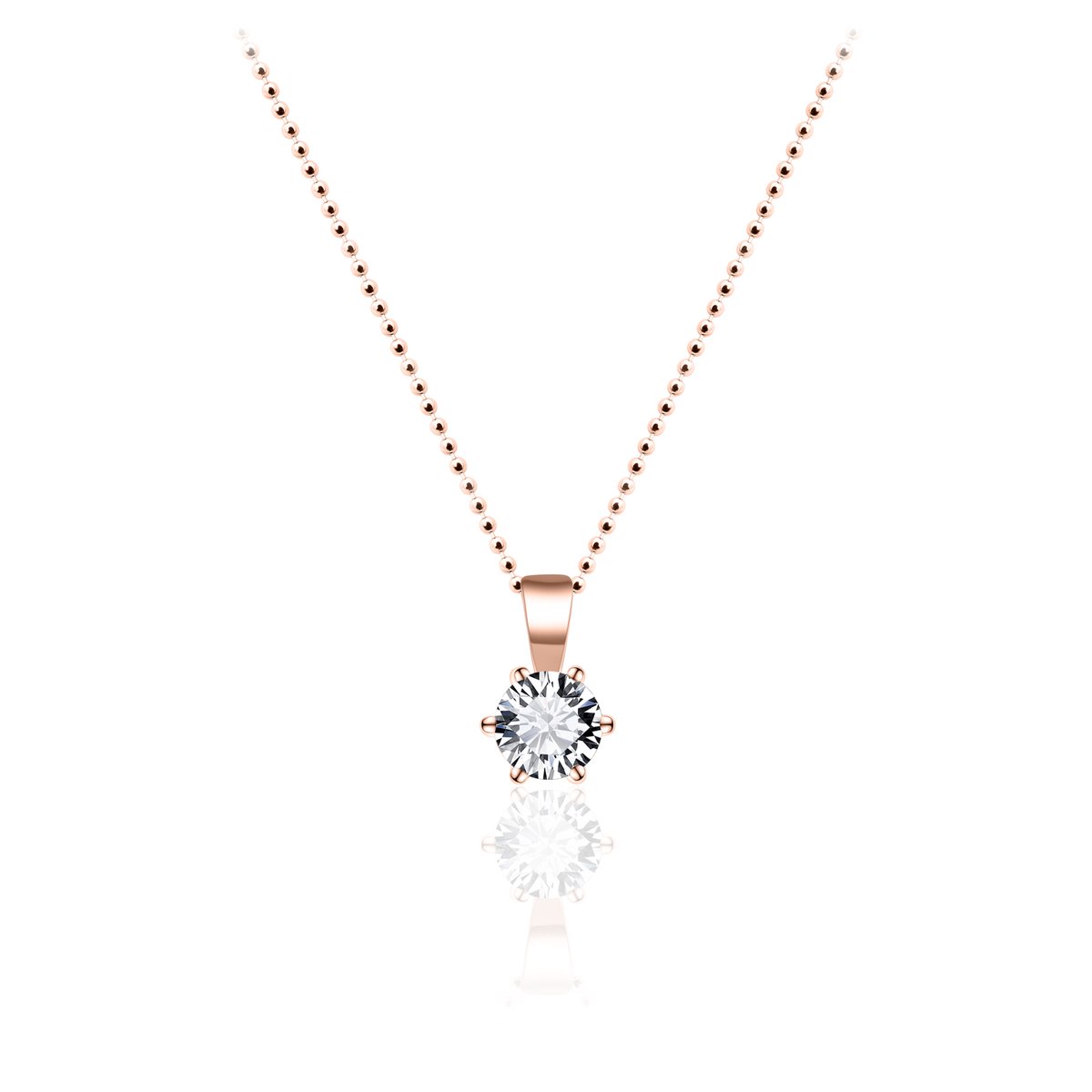 Gisser Jewels - Hanger excl. Collier - Solitaire gezet met Zirkonia - 5mm Breed - Roségoud Verguld Zilver 925