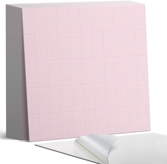 Coloray Plaktegels - Gladde tegels in een raster Zelfklevende Tegels - 20 cm x 20 cm - Roze Plaktegels - 20 stuks - Vierkant PVC Tegels - Plaktegels Badkamer - Plaktegels Vloer - Vinyl Tegels Zelfklevend - Wandtegel Zelfklevend