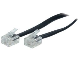 RJ11 - RJ11 telefoonkabel / zwart - 5 meter