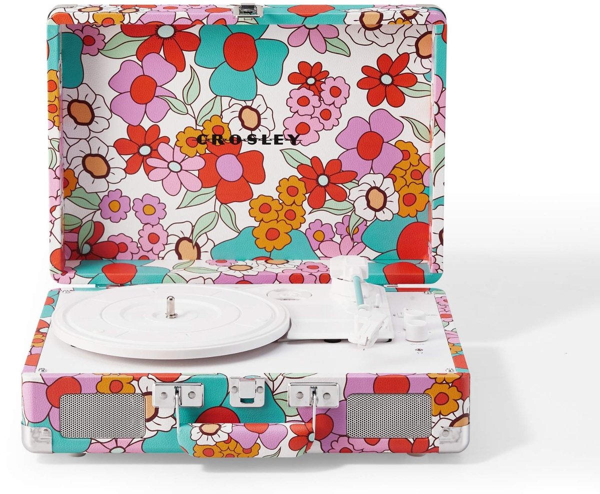 Crosley Cruiser Plus platenspeler - Groovy bloemen - Bluetooth in/uit