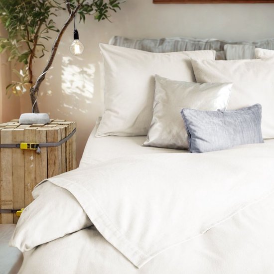 Dream textiles Drap Flanelle Ivoire - Double 200x260 cm - 100% Katoen - Merveilleusement Chaud - Super Doux -