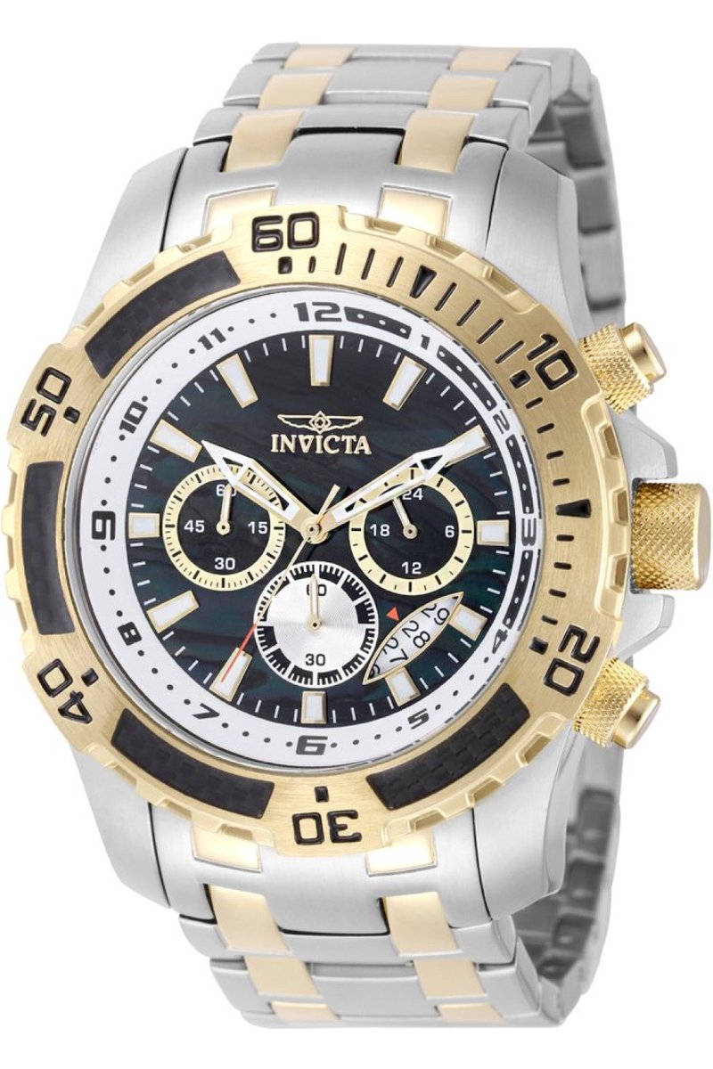 Invicta Pro Diver - SCUBA 49852 Heren Horloge - Waterdicht - Analoog - Quartz Uurwerk - Roestvrij Staal met zwarte Wijzerplaat - 51mm