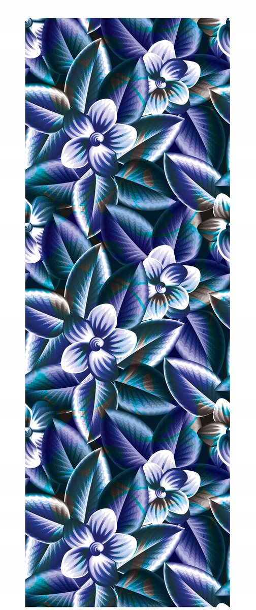 Vervangende linnen stof blauwe bloemen San-Drew KN7