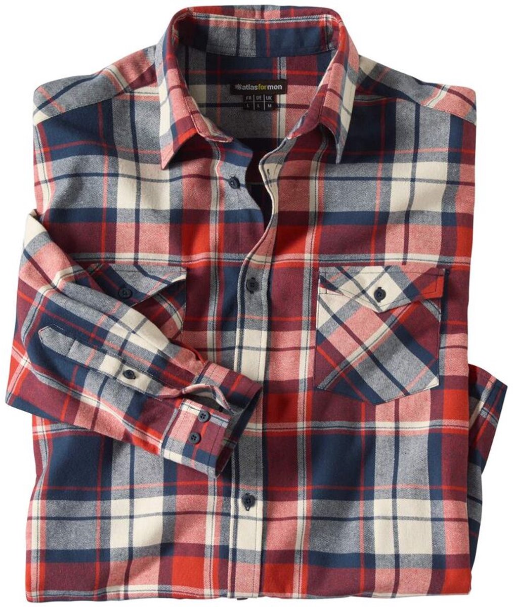 ATLAS FOR MEN - Geruit flanellen overhemd Atlas® - Heren - Verkrijgbaar in grote maten - 5XL