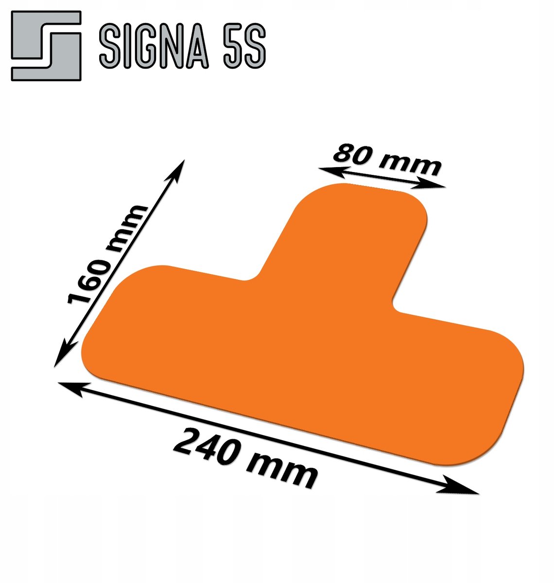 SIGNA 5S Vloermarkering T-vorm 240x160mm Oranje