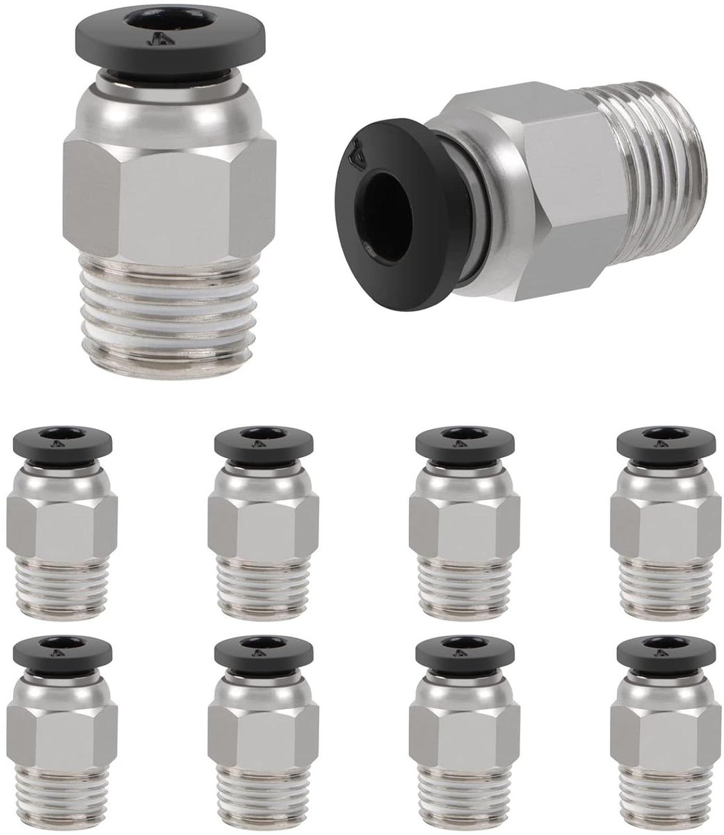 CSGoods - Pneumatische connector PC4-M10 voor PTFE-buizen - 10 stuks