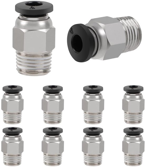 CSGoods - Pneumatische connector PC4-M10 voor PTFE-buizen - 10 stuks | bol
