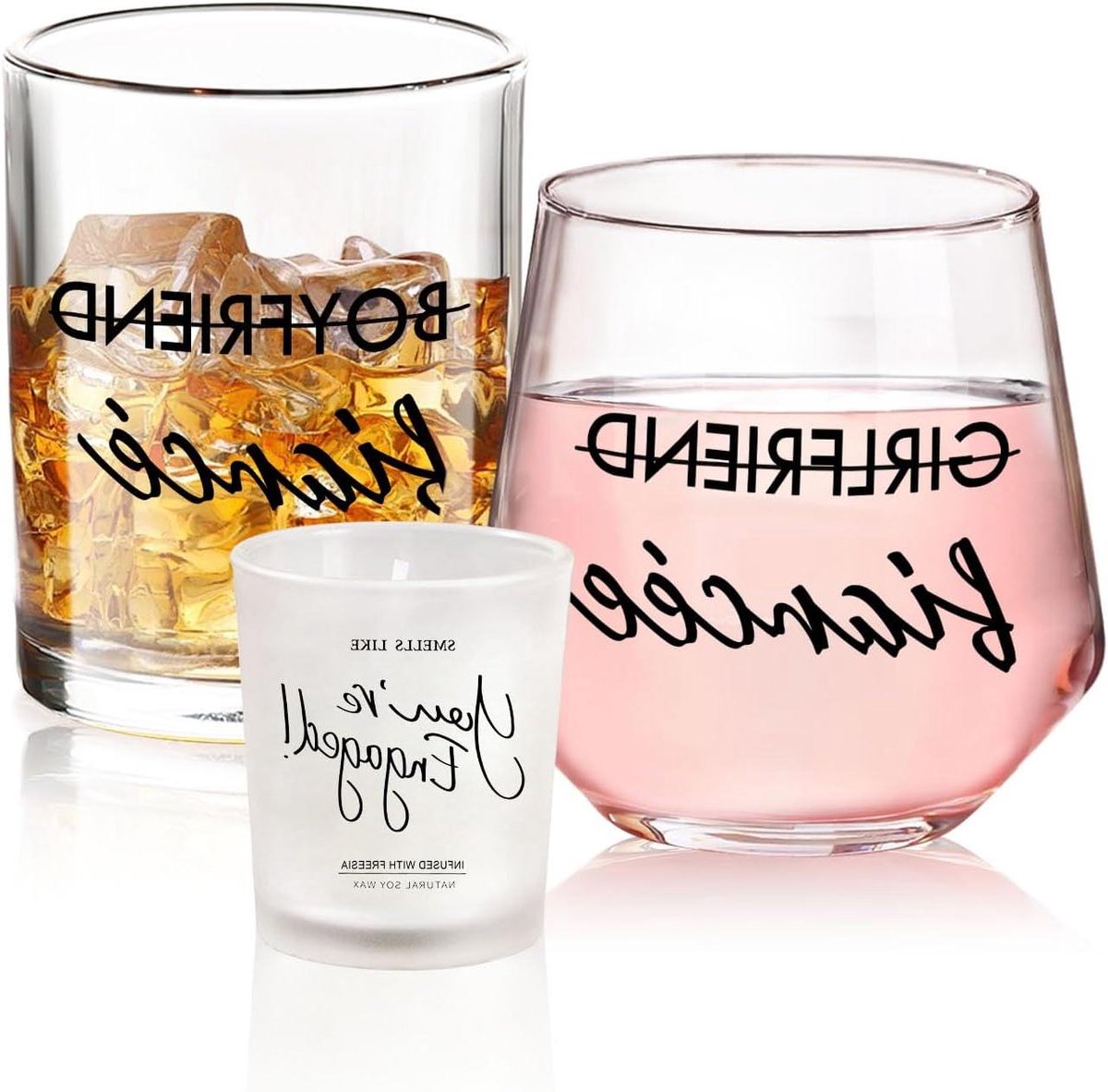 CSGoods - Geschenken voor verloofde stelletjes | Verlovingsgeschenken | Whisky en wijnglazen | Cadeaus voor haar en hem